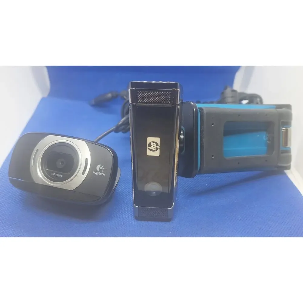 Lot of 2 HD Webcams– Logitech C615 1080p & HP Deluxe Autofocus 2.0MP USB Cameras